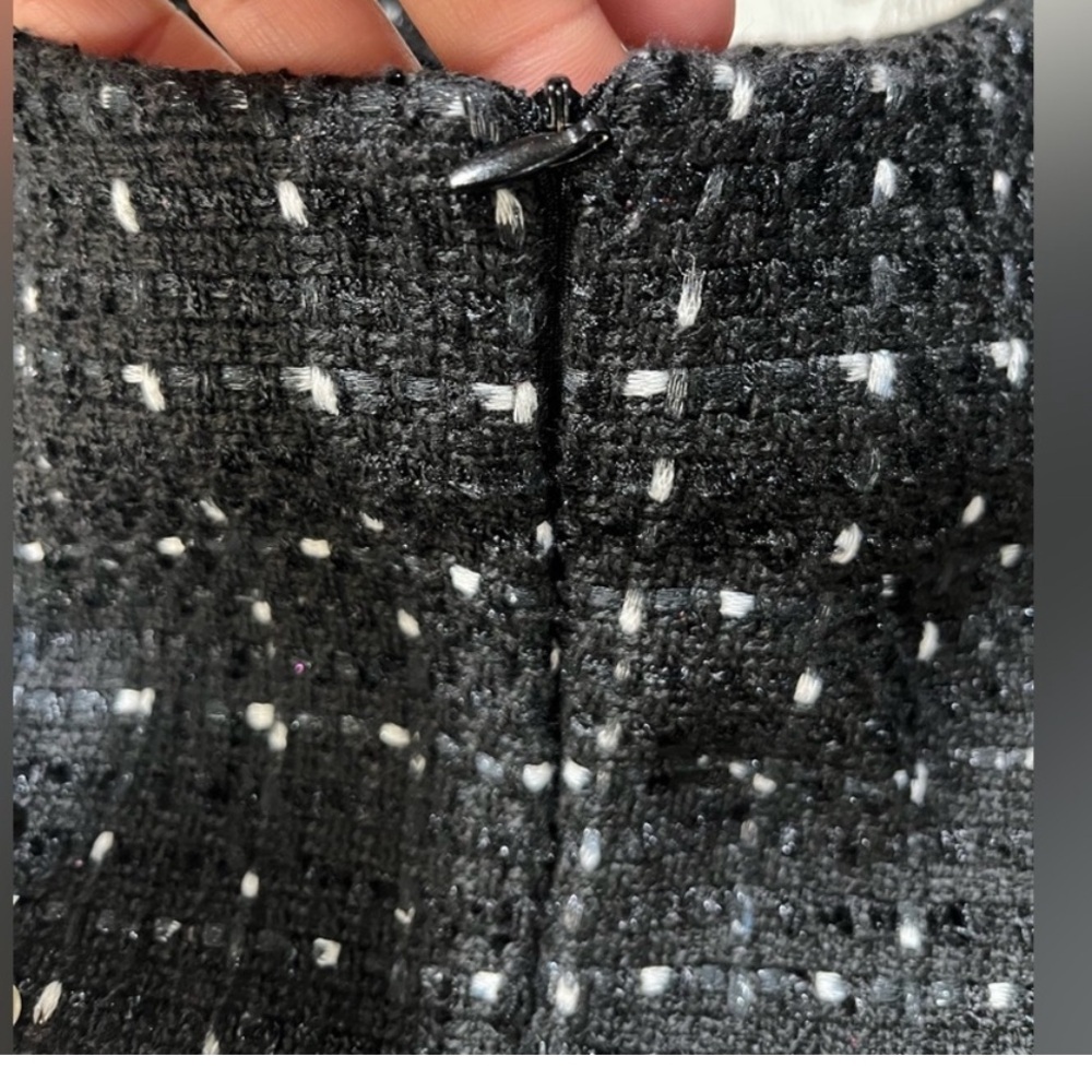 Zara Black & white tweed Mini Dress with Pearl Details - Picture 10 of 10